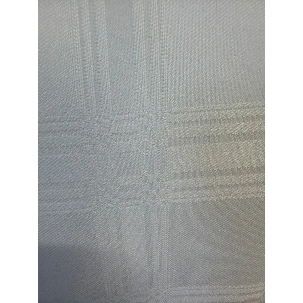 8 Vintage White Damask Plaid Cloth Dinner Napkins 17.5” Square Table Linens